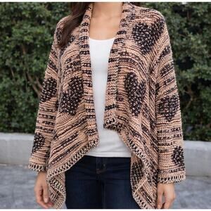 Pink and Black Cardigan Heart Asymmetrical Sweater ZINGA New with Tags